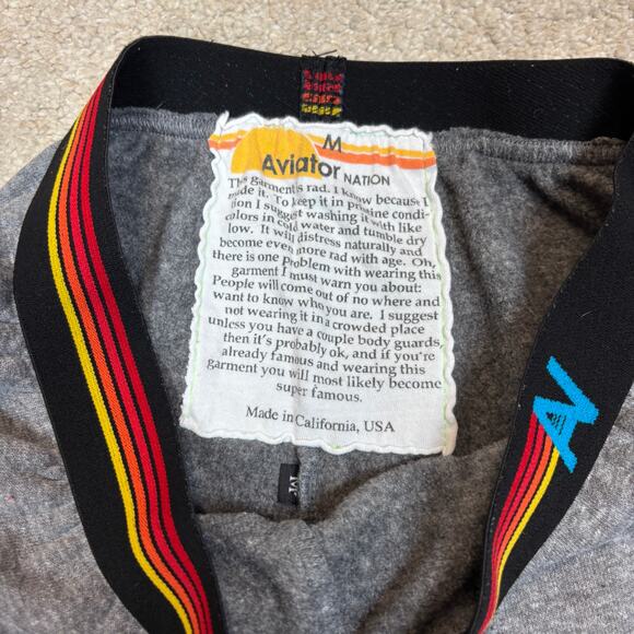 Aviator Nation Rainbow Elastic Waist Joggers Sweatpants Women's M - Picture 4 of 10